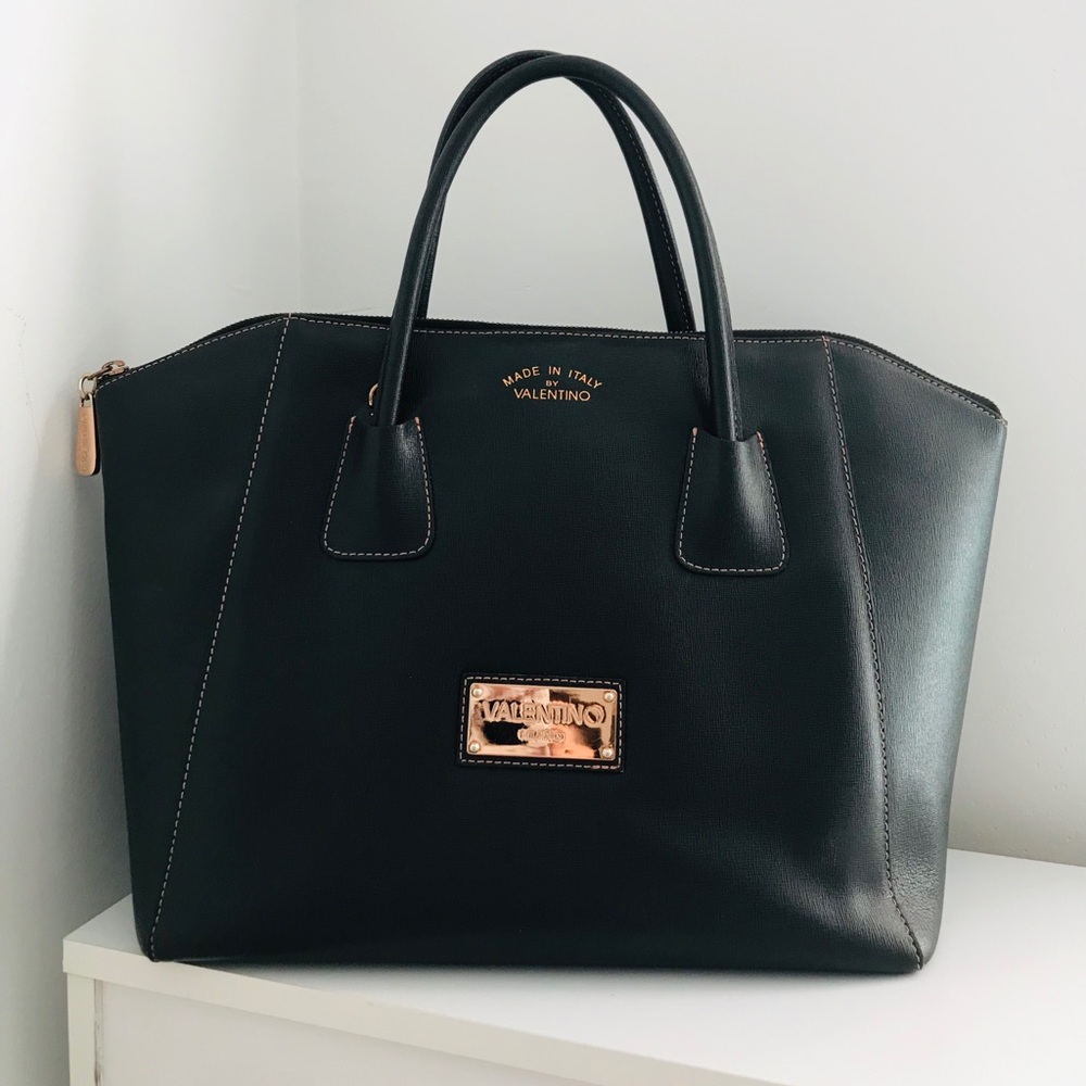 Valentino Leather Zip Tote